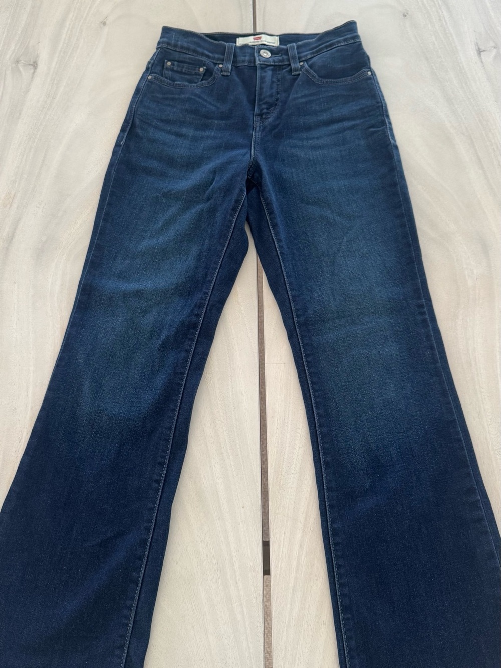 Levi's 512 Perfectly Slimming Bootcut Jeans Size 2M Dark Wash Stretch Y2K Denim